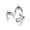 Tarnish Resistant 304 Stainless Steel Pendant Pinch Bails, Stainless Steel Color, 13.5x12x5.5mm, Hole: 2.5mm
