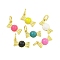 Rack Plating Brass Enamel Pendants, with Jump Ring, Cadmium Free & Lead Free, Long-Lasting Plated, Real 18K Gold Plated, Candy Charm, Mixed Color, 5.5x12x3mm, Hole: 3mm