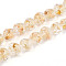 Handmade Gold Foil Glass Beads Strands, Round, Bisque, 9~11.5mm, Hole: 1.2~1.4mm, about 50pcs/strand, 19.69 inch(50cm)