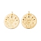 Brass Pendants, with Jump Rings, Flat Round, Real 18K Gold Plated, 20x2mm, Hole: 3mm