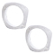 2Pcs Resin Bangles, Square, White, 3/4 inch(2cm), Inner Diameter: 2-1/2 inch(6.5cm)