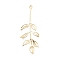 Brass Pendants, Cadmium Free & Nickel Free & Lead Free, Leaf, Real 18K Gold Plated, 45x16x1.5mm, Hole: 1.4mm