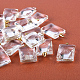 Pendentifs en verre d'alliage rectangles GLAA-Q047-23x33-01KC-1