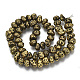 Electroplated Natural Lava Rock Beads Strands G-S352-29AG-2