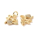Rack Plating Brass Micro Pave Clear Cubic Zirconia Charms ZIRC-C042-03G-3