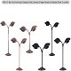 FINGERINSPIRE 6Pcs Iron Earring Stand Bean Sprout Shape Earring Display Jewlery Showcase Organizer Display Rack for Photography Jewelry Props【Black/Bronze-Round Base EDIS-FG0001-09-4