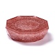 Posacenere in resina con pietre di quarzo rosa naturale DJEW-F015-07F-3