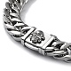 304 Stainless Steel Cuban Link Chain Necklaces with Skull Clasps NJEW-P288-22P-2