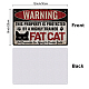 GLOBLELAND Vintage Cat Metal Sign Funny Fat Cat Sign Warning Metal Sign For Indoor & Outdoor Home Bar Coffee Kitchen Wall Decor AJEW-WH0189-141-2