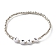 Ensemble de bracelets extensibles de perles de coeur d'amour pour les femmes adolescentes BJEW-JB06999-7