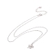 Ожерелье-подвеска из стерлингового серебра с родиевым покрытием и прозрачными фианитами для женщин NJEW-P267-03P-2