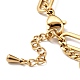Bracelet multirangs charm cadenas coeur et boule ronde BJEW-G639-21G-3