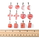 12Pcs 5 Styles Cherry Quartz Glass Pendants G-FS0005-61-5
