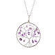 Ожерелья с подвесками из натуральной розовой кварцевой крошки из бисера «Древо жизни» PW-WG63202-03-1