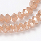 Full Rainbow Plated Faceted Bicone Glass Beads Strands EGLA-J099-FR12-1