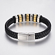 Braided Leather Cord Bracelets BJEW-H560-69-3
