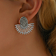 Boucle d'oreille en alliage en forme d'éventail plaqué rhodium pour femme MW7420-2-2