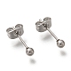 304 Stainless Steel Ball Stud Earrings EJEW-L254-01I-P-1