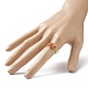 Natural Gemstone Round Braided Beaded Finger Ring RJEW-JR00550-5
