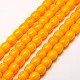 Imitation Amber Resin Drum Beads Strands for Buddhist Jewelry Making RESI-A009D-12mm-01-1