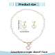 Anattasoul ожерелье из абс-пластика с жемчугом и подвеской в форме сердца с цепочками из бисера и серьгами-гвоздиками с подвесками SJEW-AN0001-18-2
