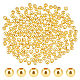PH PandaHall 400pcs 4mm Smooth Gold Beads 18K Gold Plated Brass Beads Long-Lasting Round Spacer Beads Seamless Loose Ball Beads for Summer Hawaii Stackable Necklace KK-PH0004-76C-1