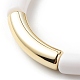 Bracelet extensible perlé tube incurvé acrylique pour femme BJEW-JB08439-01-5