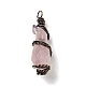 Pendentifs pointu de pierre naturelle quartz rose  G-G860-03R-02-3