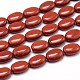 Jaspe rouge naturel plates brins ovales de perles G-M206-25-1