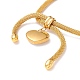 Bracelet coulissant à breloques en forme de cœur avec strass en cristal et chaîne à mailles rondes pour femme BJEW-C013-05G-4