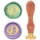 CRASPIRE Retro Alphabet Wax Seal Stamp Initials Flower Vintage 26 Letters D 25mm Removable Brass Head Wood Handle Sealing Wax Stamp for Envelope Invitation Embellishment Gift Decoration AJEW-WH0412-0118-1