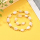 Chaînes de perles de pierre de lune blanche naturelle faites à la main AJEW-JB00794-03-3
