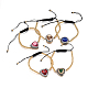 Bracelets tressés réglables en 304 acier inoxydable avec perles BJEW-L656-006G-1