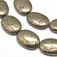 Oval Natural Pyrite Beads Strands G-I126-19-25x18mm-3