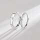 バレンタインデー真鍮パヴェクリアキュービックジルコニア調節可能なカップルリング  結び目の指輪  プラチナ  内径：17mm  2個/セット RJEW-Z023-01B-5