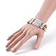 Liebeswort-Acryl- und Heishi-Polymer-Ton-Perlen-Stretch-Armband-Sets BJEW-TA00069-4