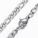 304 Stainless Steel Figaro Chain Necklaces NJEW-H445-17P-2