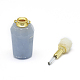 ナチュラルアンジェライトオープン香水ボトルペンダント  真鍮のパーツとガラスのエッセンシャルオイルのボトル  30~35x13~15mm  穴：0.8mm  ガラス瓶容量：3ml（0.101液量オンス）  宝石の容量：1ml（0.03液量オンス） G-E556-03A-3