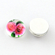 Half Round/Dome Flower Pattern Glass Flatback Cabochons for DIY Projects GGLA-Q037-8mm-17-2