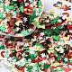 クリスマステーマのプラスチックスパンコールビーズ  ミシンクラフト装飾  木/キャンディケイン/靴下  ミックスカラー  4.5~7.5x5~7x0.2~0.3mm  約63500個/500g KY-C014-04-3