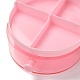 丸いプラスチック製のアクセサリー箱  透明カバー付き11.9x7.1層  ピンク  5cm  [1]区画/ボックス OBOX-F006-08-3