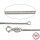 Collar de cadenas de trigo de plata de ley 925 chapada en rodio para mujer STER-I021-03A-P-1