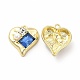 Rack Plating Alloy with Glass Heart with Rectangle Pendants FIND-G051-08LG-02-1