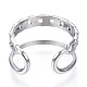 304 anello del polsino aperto a forma di catena di barbazzali in acciaio inossidabile RJEW-N040-03-3