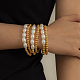 Benecreat 4 pz 2 colori 201 braccialetti elasticizzati con perline rotonde in acciaio inossidabile per uomo donna BJEW-BC0001-15B-5
