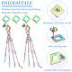 UNICRAFTALE 24pcs Rainbow Rhombus Stud Earring 13.5mm Stainless Steel Hollow Earring Posts Hypoallergenic Stud Earring with Loop and Ear Nut for DIY Jewelry Making STAS-UN0040-06-5