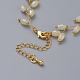 Electroplate Faceted Oval Glass Beaded Necklaces NJEW-JN02625-01-3