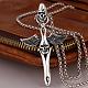 Vintage 316L Surgical Stainless Steel Skull and Cross Pendant Necklaces NJEW-BB07990-3