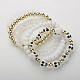 Acrylique et verre bracelets de perles d'étirement à la mode pour les filles BJEW-PJB817-4-2