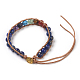 Naturales lapis lazuli de pulseras de abalorios cordón BJEW-E351-02H-2
